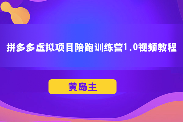 黃島主-拼多多虛擬項目陪跑訓練營1.0視頻教程