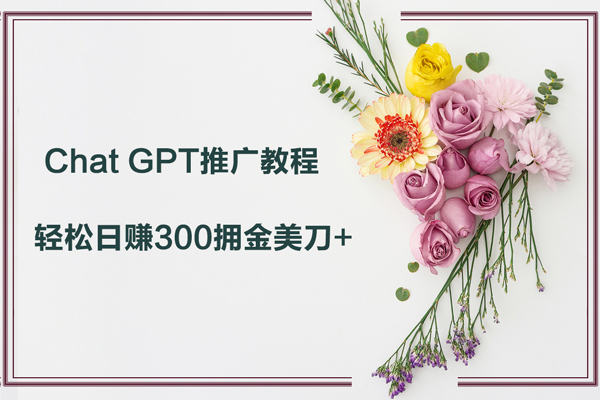 Chat GPT推廣教程，輕松日賺300擁金美刀+