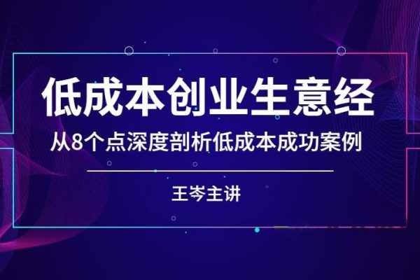 王岑-低成本創業生意經-從8個點深度剖析低成本成功案例