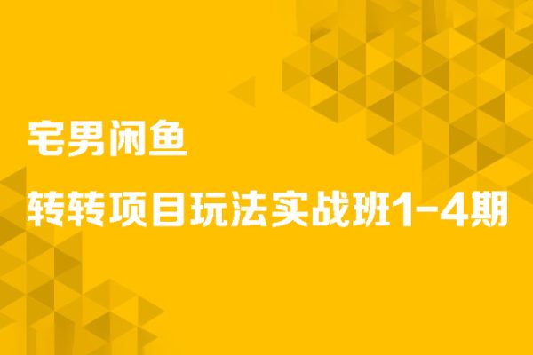 宅男閑魚-轉(zhuǎn)轉(zhuǎn)項(xiàng)目玩法實(shí)戰(zhàn)班1-4期