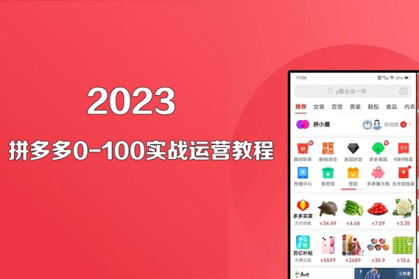 2023年拼多多0-100實戰運營教程