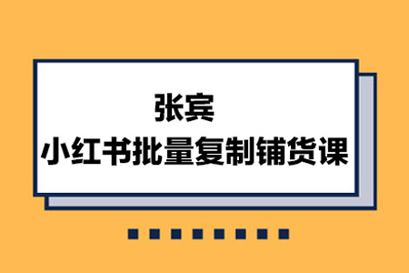 張賓·小紅書批量復制鋪貨課