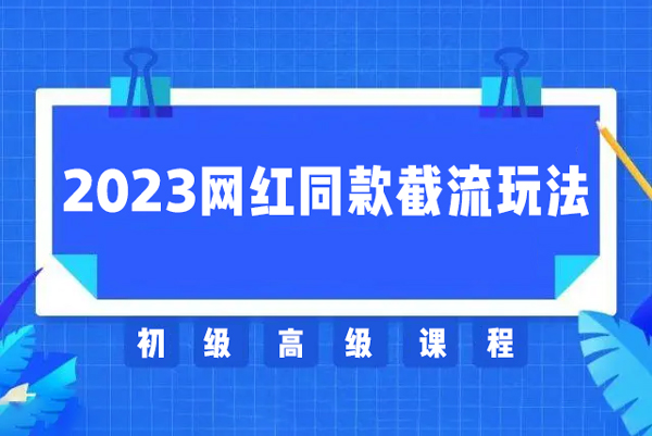 2023網紅·同款截流玩法【初級+高級課程】上架當天出單當月破10w+持續爆單