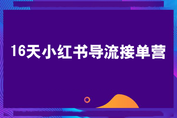 16天小紅書導(dǎo)流接單營