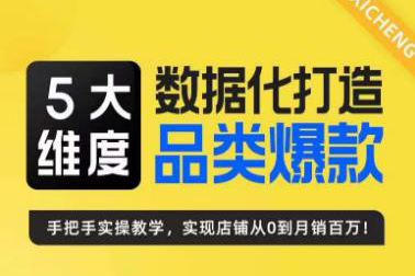 璽承·5大維度，數(shù)據(jù)化打造電商品類爆款特訓(xùn)營(yíng)