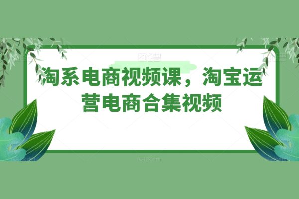 淘系電商視頻課，淘寶運(yùn)營電商合集視頻