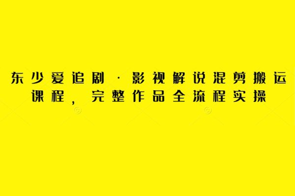 東少愛追劇·影視解說混剪搬運課程，完整作品全流程實操