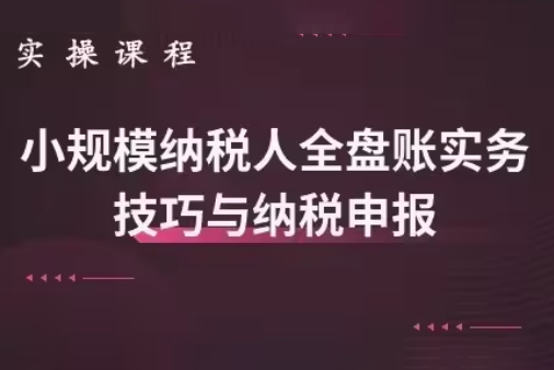 小規(guī)模納稅人全盤真帳實(shí)操賬務(wù)處理及納稅申報(bào)