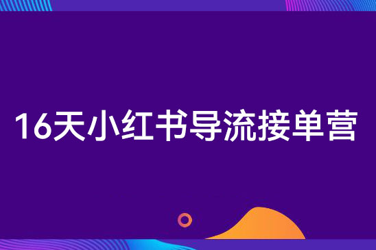 16天小紅書導(dǎo)流接單營(yíng)，教你引爆流量，在小紅書精準(zhǔn)獲客+轉(zhuǎn)化成交