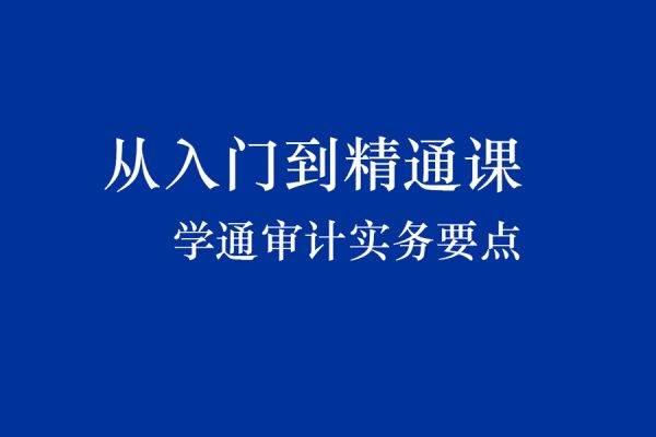 從入門到精通課學通審計實務要點