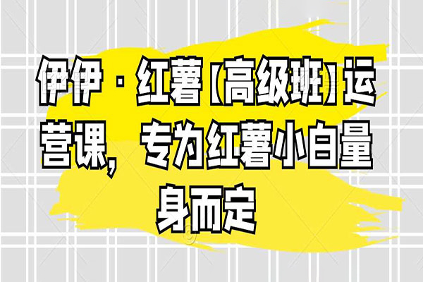 伊伊·紅薯【高級班】運營課，專為紅薯小白量身而定