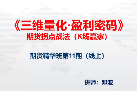 鄧波2023年10月 三維量化 K線贏家期貨精華班第11期