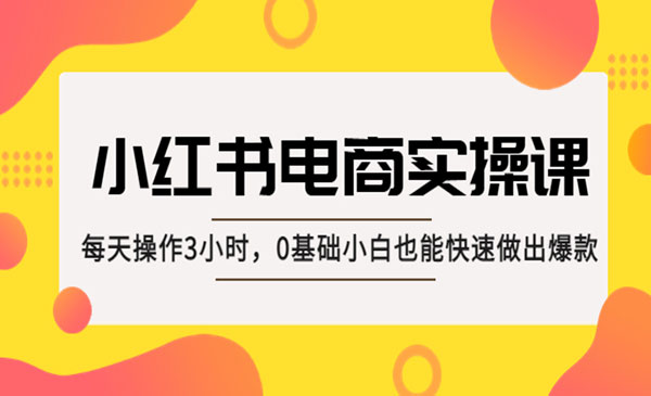 王導主小紅書電商運營實操課，從零打造全程實操