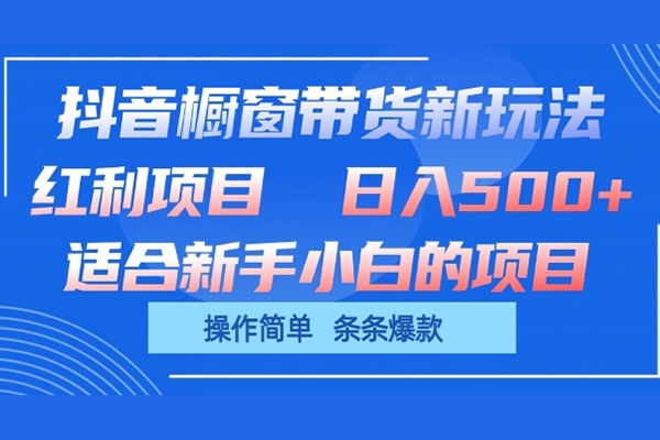 抖音櫥窗帶貨新玩法，單日收益幾張，操作簡單，條條爆款【項目拆解】